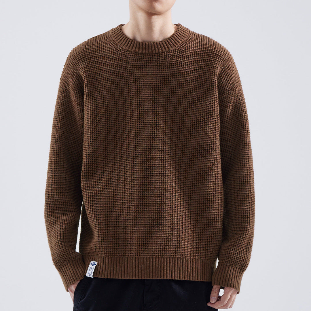 Men's Sweater Structured Crew Neck Winter Knitwear Modern Style for Casual Outings and Relaxed Weekends 2