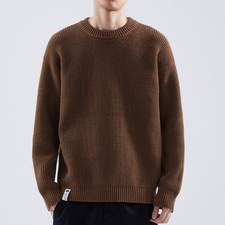 Men's Sweater Structured Crew Neck Winter Knitwear Modern Style for Casual Outings and Relaxed Weekends 2