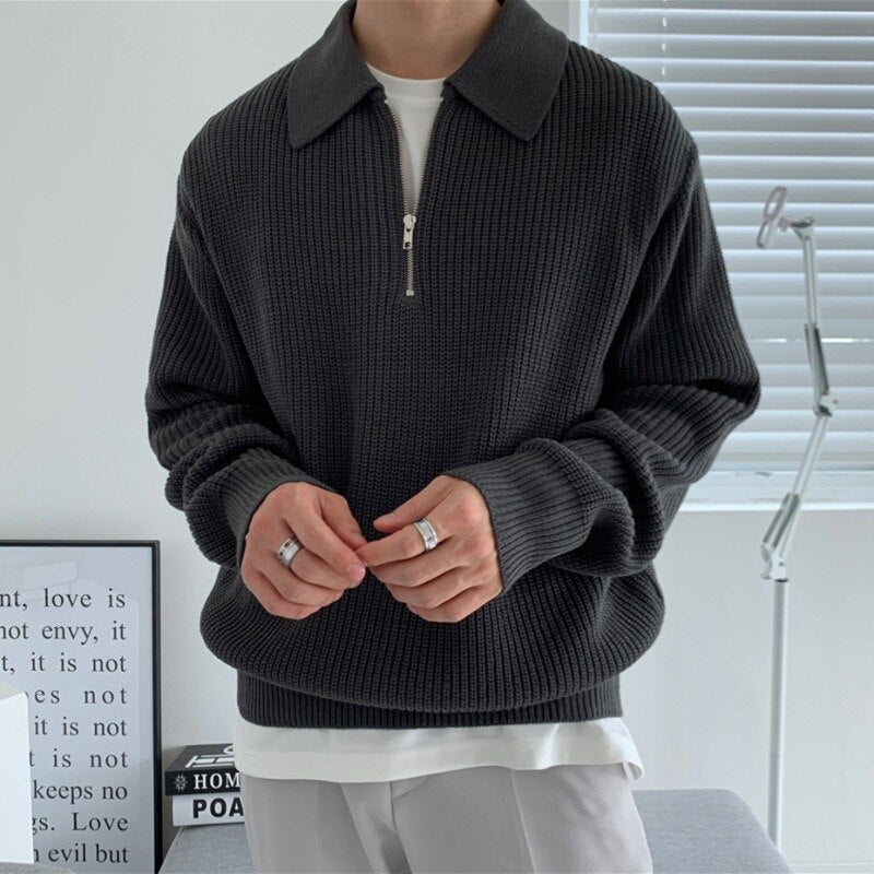 Men's Sweater Structured Knit Long Sleeve Casual Fit for Winter Warmth and Style 0