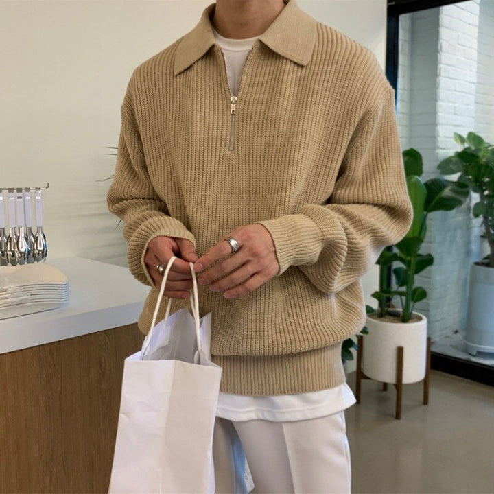 Men's Sweater Structured Knit Long Sleeve Casual Fit for Winter Warmth and Style 2