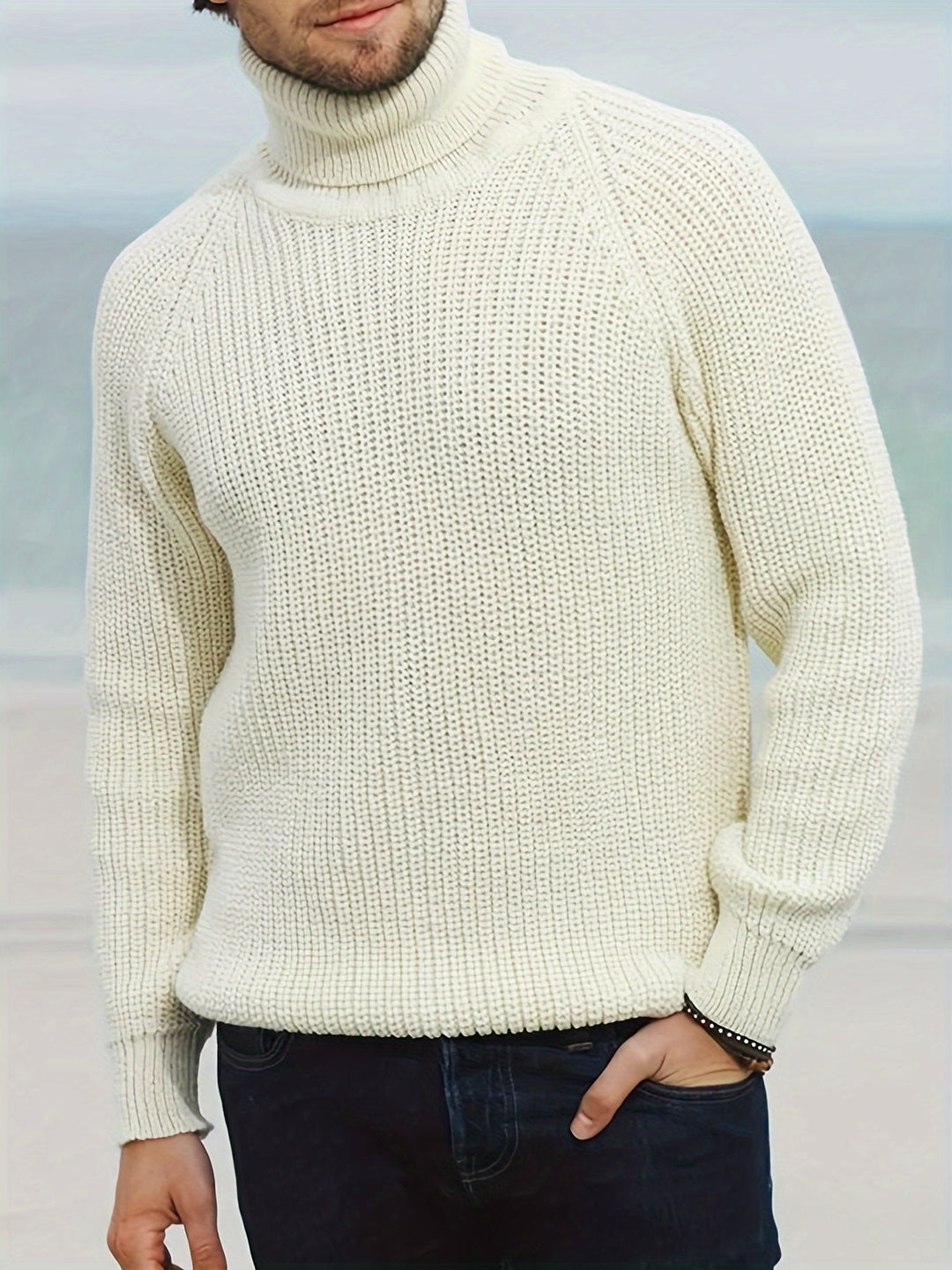 Men's Sweater Turtleneck Pullover - Classic Knit Design for Winter Warmth and Style 1