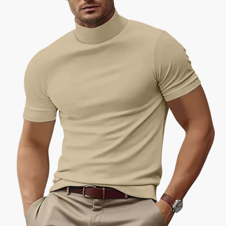 Men's T Shirt - Casual Short Sleeve Turtleneck for Stylish Summer Wear 1