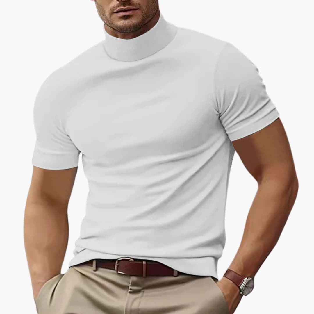 Men's T Shirt - Casual Short Sleeve Turtleneck for Stylish Summer Wear 5