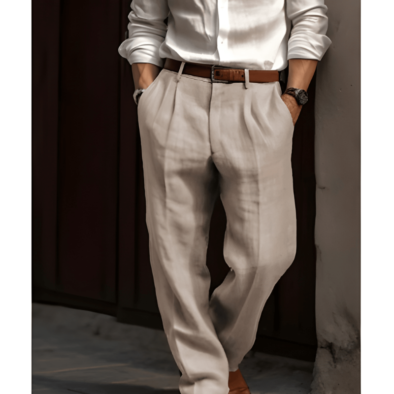 Men's Trousers - Elegant Straight Cut Chinos for All Seasons, Neat Silhouette, All-Day Comfort 0
