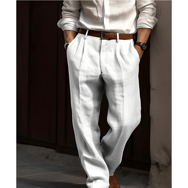 Men's Trousers - Elegant Straight Cut Chinos for All Seasons, Neat Silhouette, All-Day Comfort 2