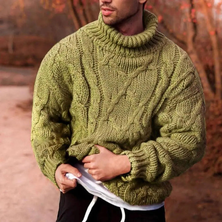 Men's Turtleneck Sweater Thick Knit Warm Pullover for Winter Casual Style 0