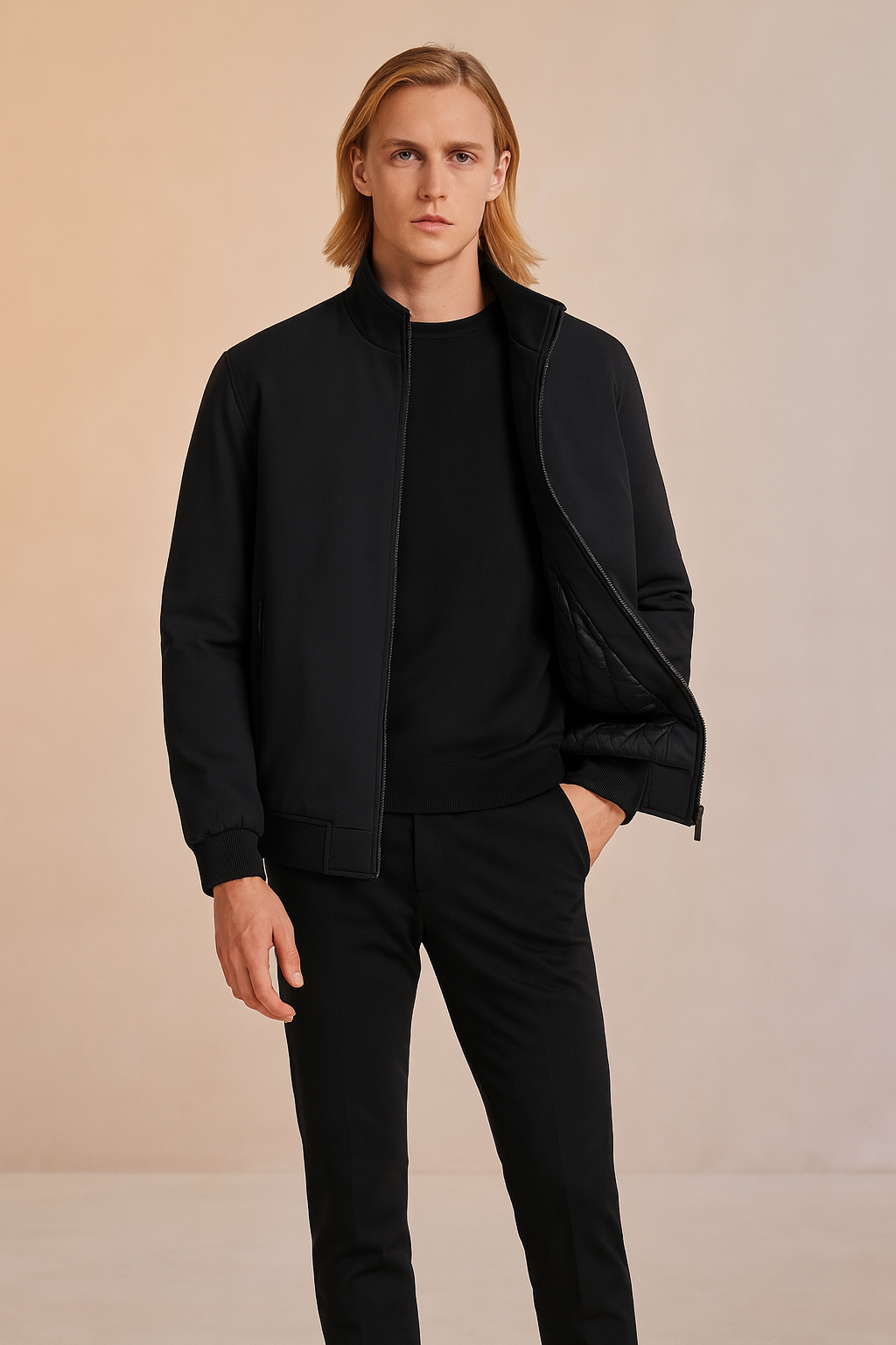 Men's quilted winter jacket, elegant, lightweight, insulated 1