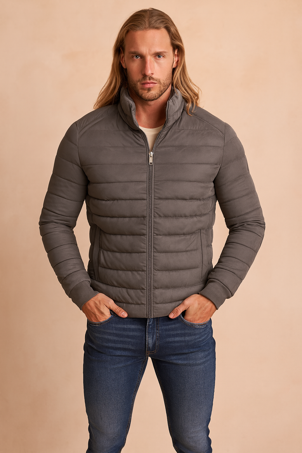 Men's winter jacket, quilted, insulated, lightweight, casual 2