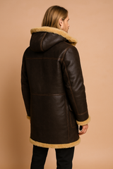 Men's winter jacket with a hood, insulated with fur 3