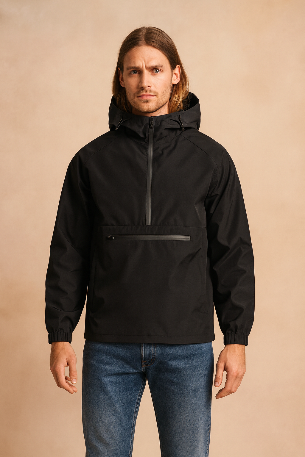 Men's winter raincoat with hood 0