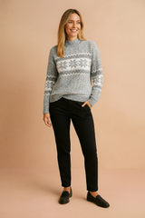 Milena | Sweater with a winter snowflake pattern 0