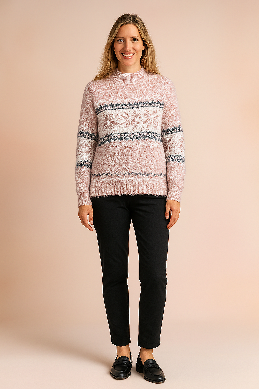 Milena | Sweater with a winter snowflake pattern 1
