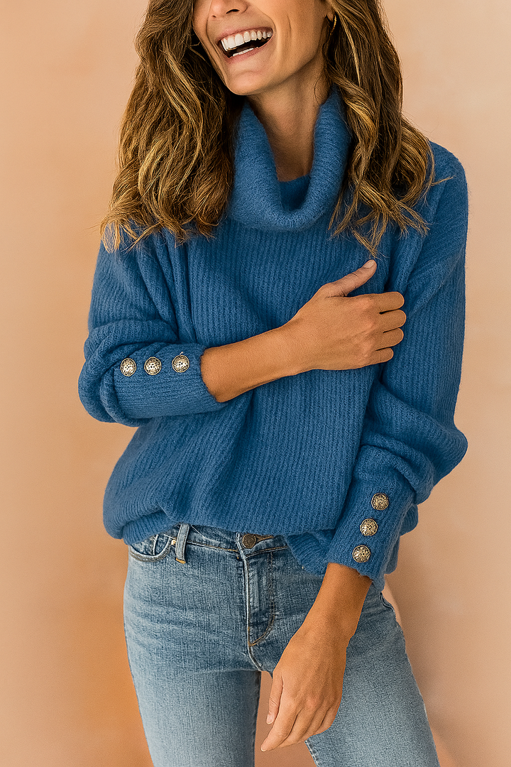 Milena | Turtleneck sweater with decorative buttons 1