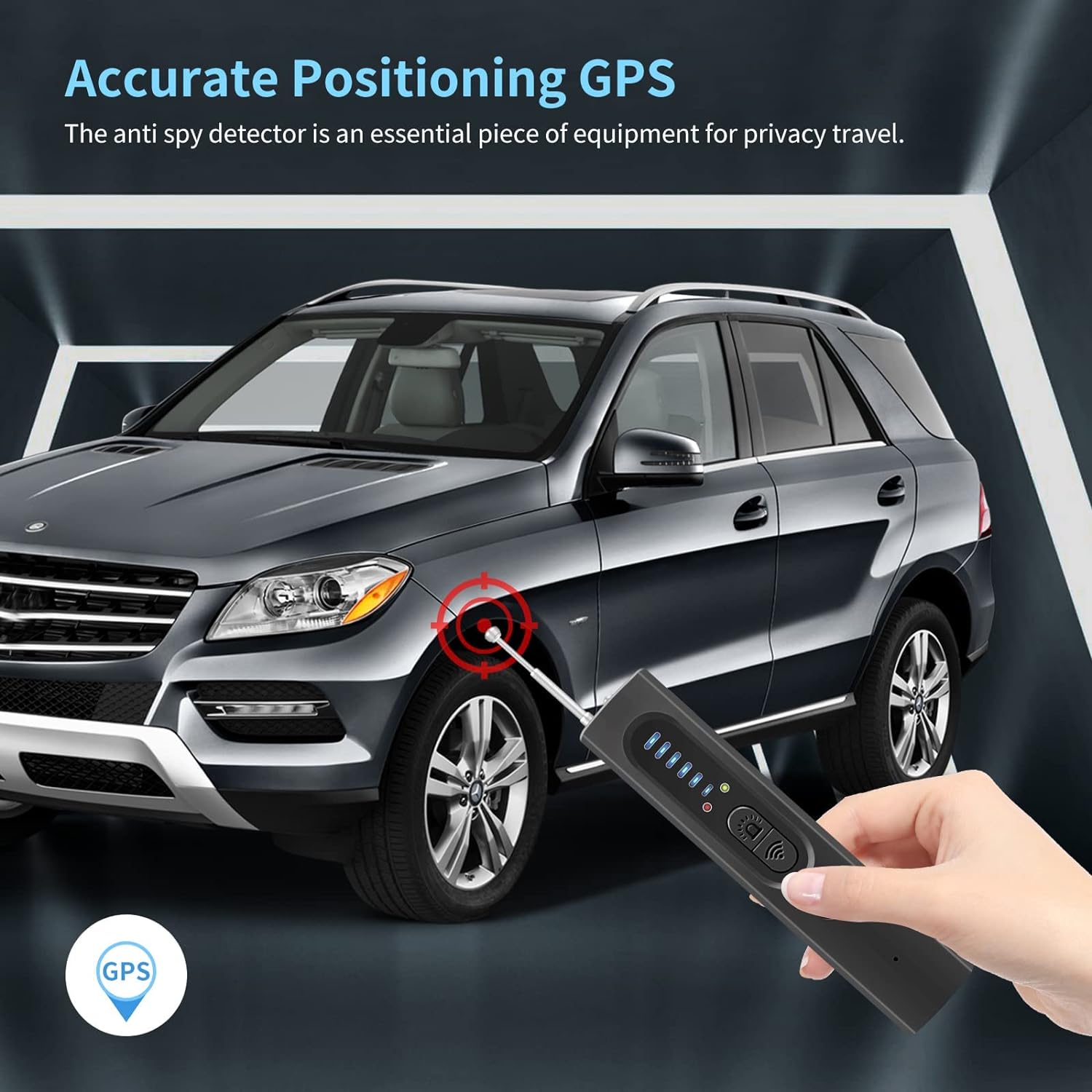 Military Grade Hidden Spy Camera Detector with RF and GPS Tracking – Compact, Portable, Adjustable Sensitivity 5