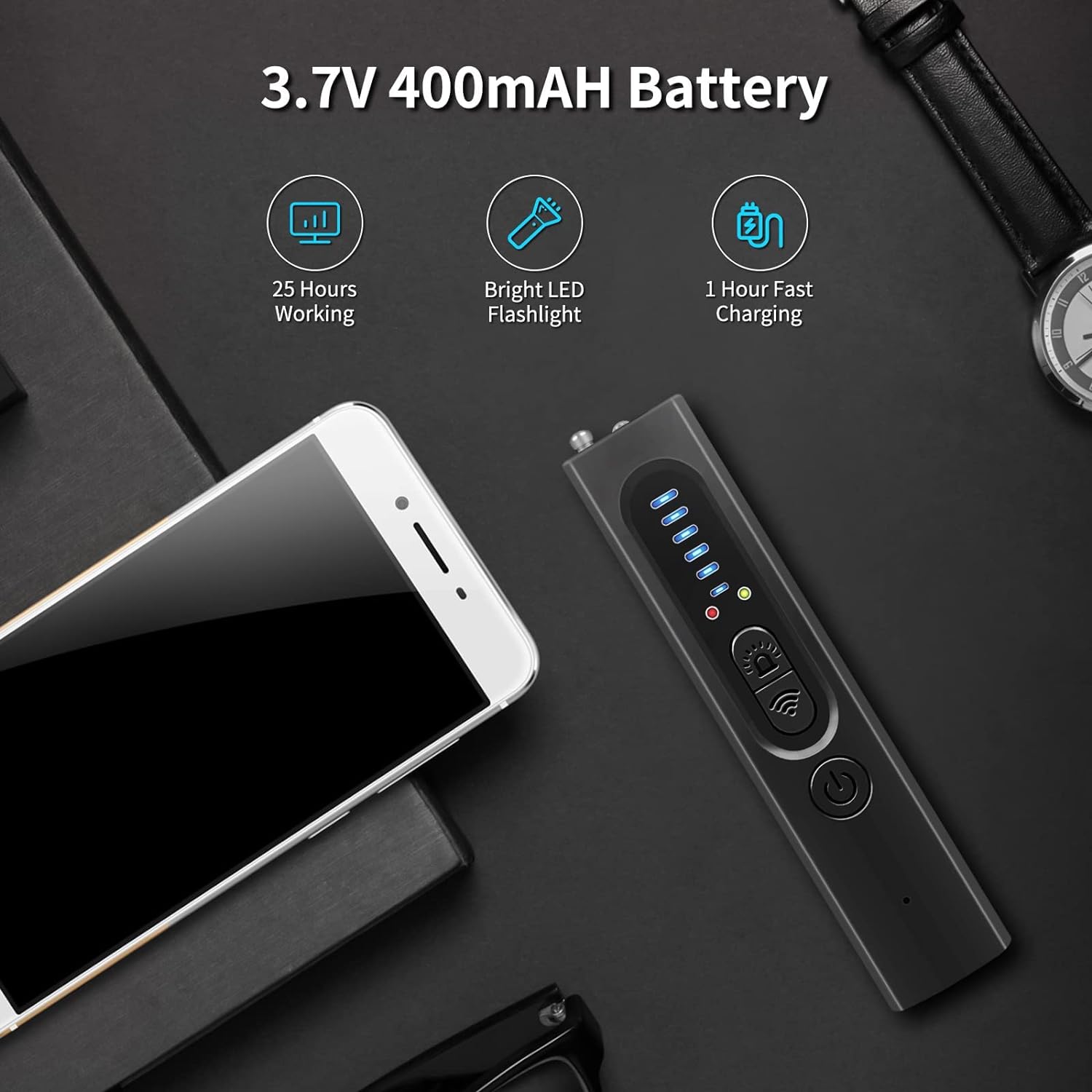 Military Grade Hidden Spy Camera Detector with RF and GPS Tracking – Compact, Portable, Adjustable Sensitivity 6