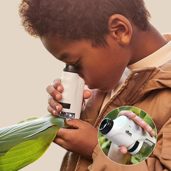 Mini Pocket Microscope – LED Light & 60x-120x Zoom for Kids Educational Exploration 1