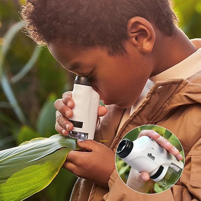 Mini Pocket Microscope – LED Light & 60x-120x Zoom for Kids Educational Exploration 2