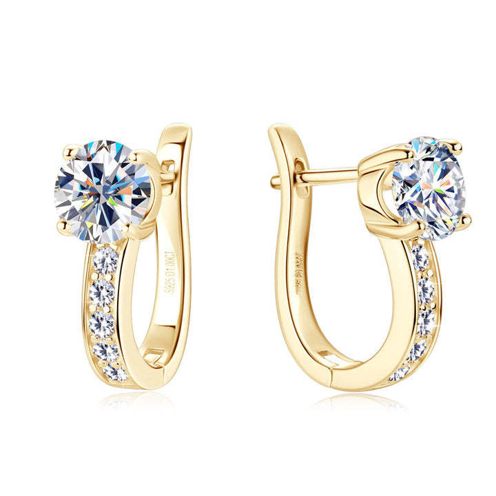 Moissanite Hoop Earrings in Gold – Elegant Jewelry 0