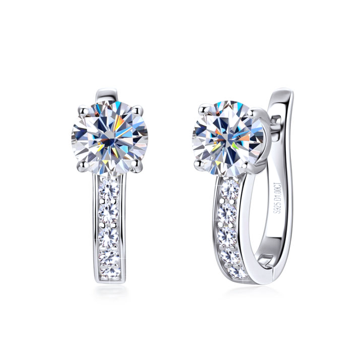 Moissanite Hoop Earrings in Gold – Elegant Jewelry 1