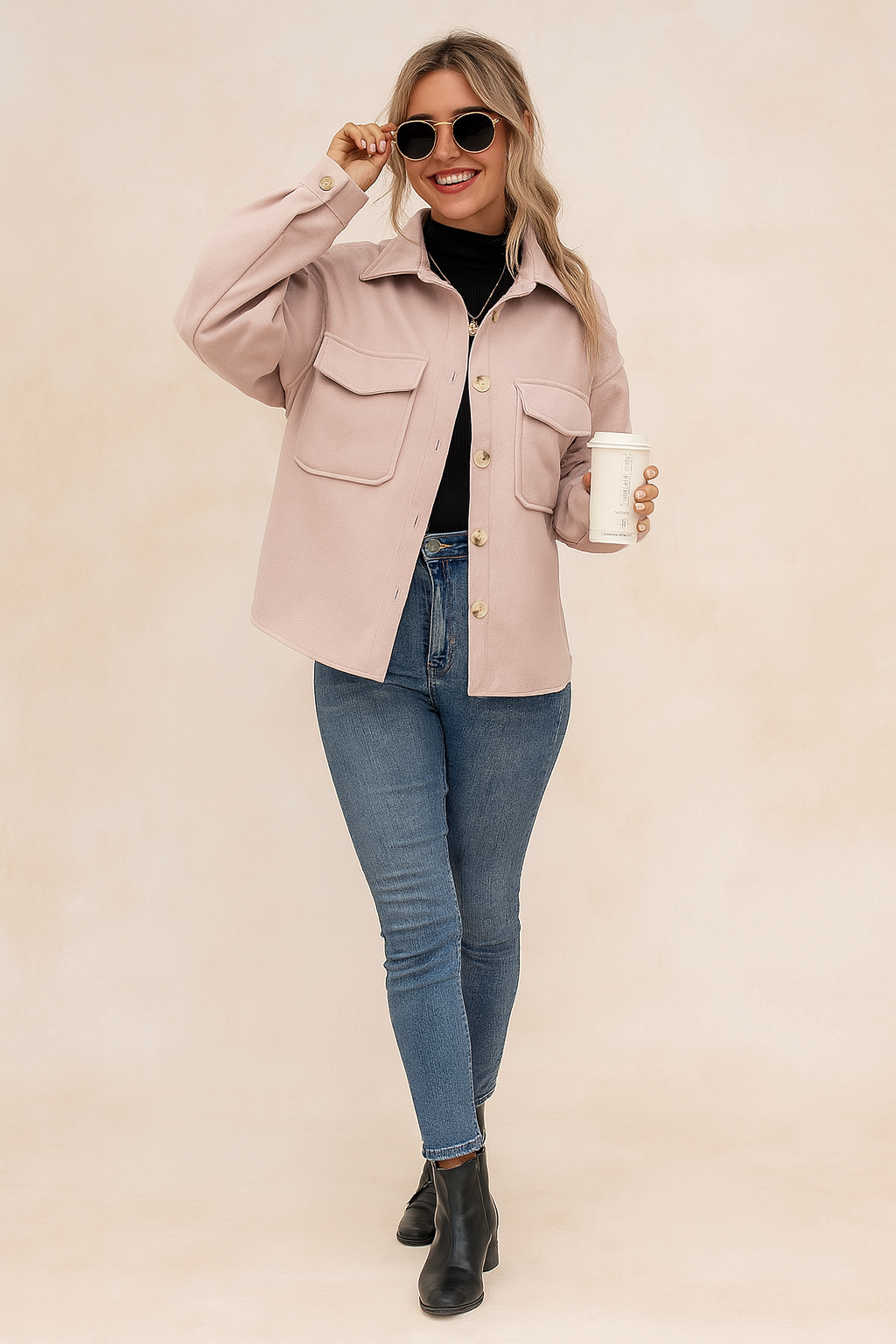 Monika | Oversized shirt jacket with pockets 1