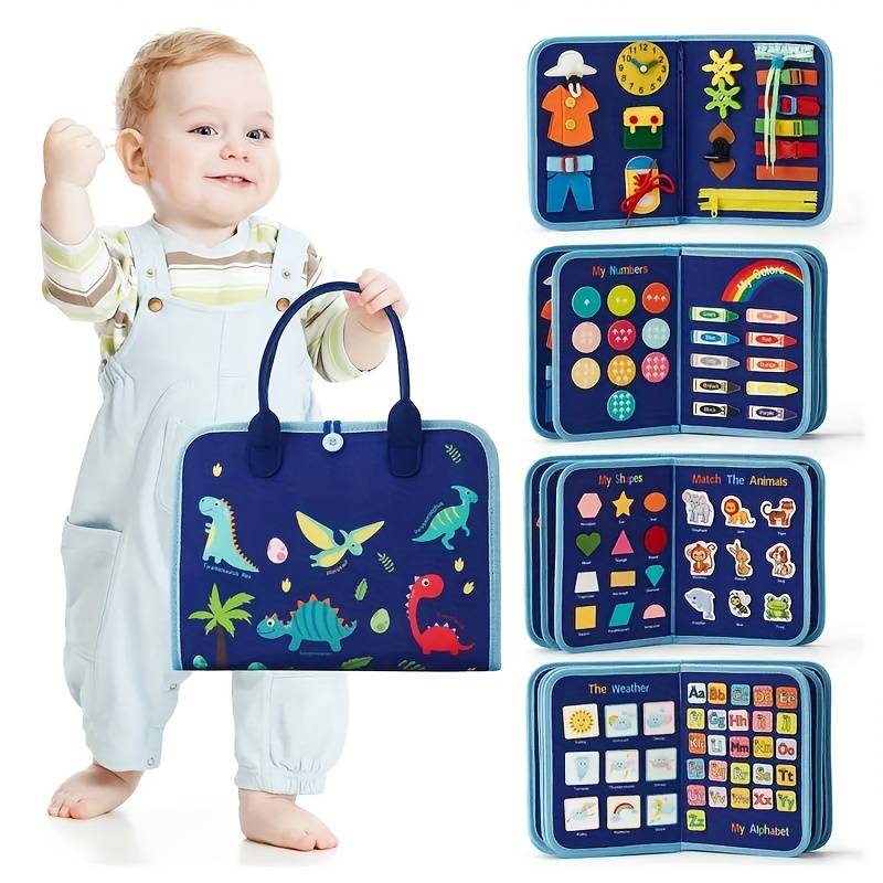 Montessori Busy Book for Toddlers Ages 2-5 – Interactive Educational Quiet Book with Zippers, Buttons, Laces, and Fine Motor Skill Activities 3