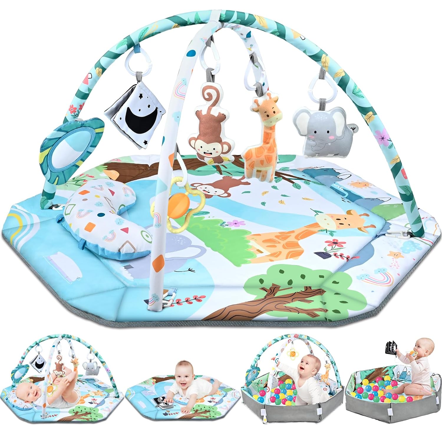 Multifunctional 8-in-1 Baby Play Mat – Detachable Sensory Toys with Soft Foam Design for Babies 1
