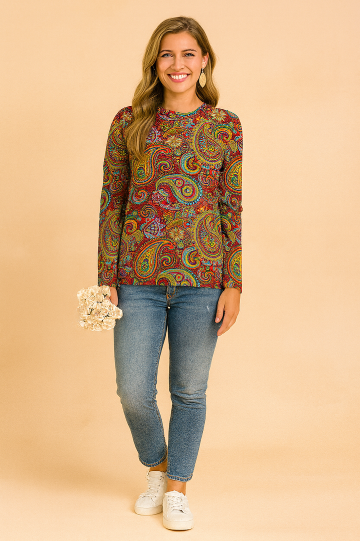 Nadia | Sweater with a Fashionable Print and Classic Cut 0