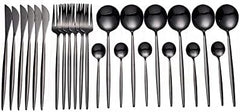 Napoli | Elegant Modern Black Stainless Steel Cutlery Set for Dining 0