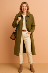 Natalia | Long coat with large buttons 1