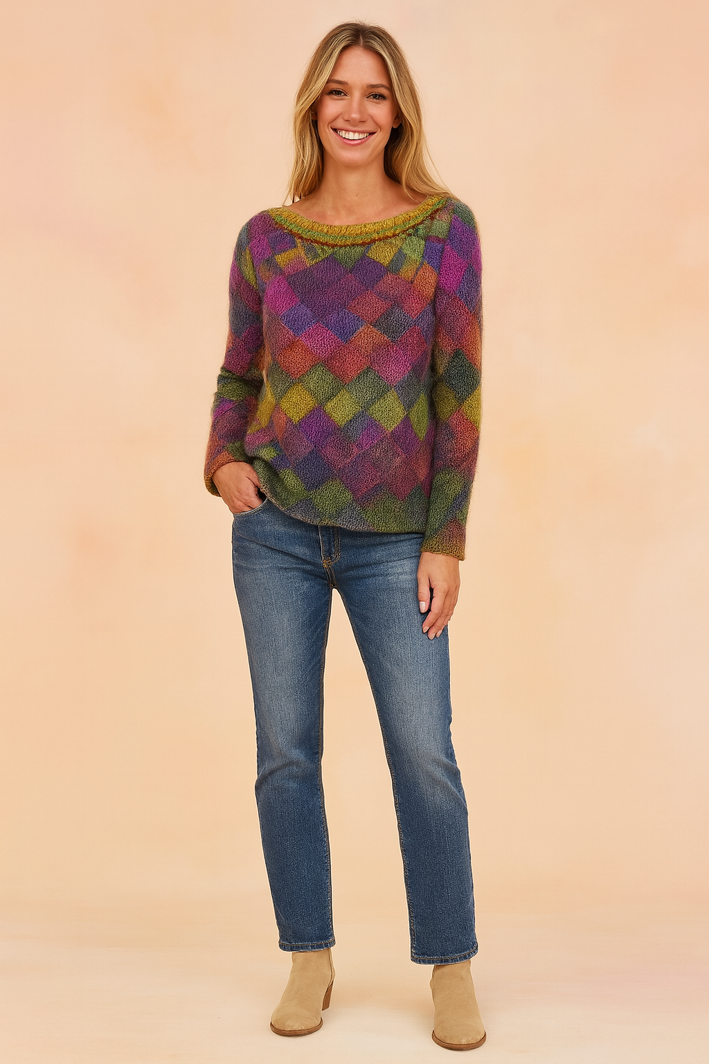 Nina | Colorful checkered sweater 1