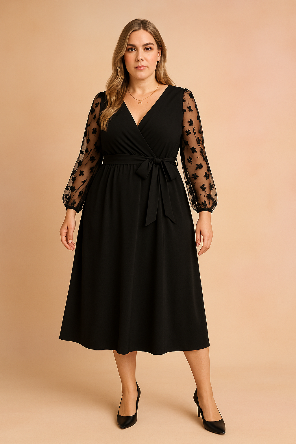 Nita | Summer black dress in a wide range of sizes 3