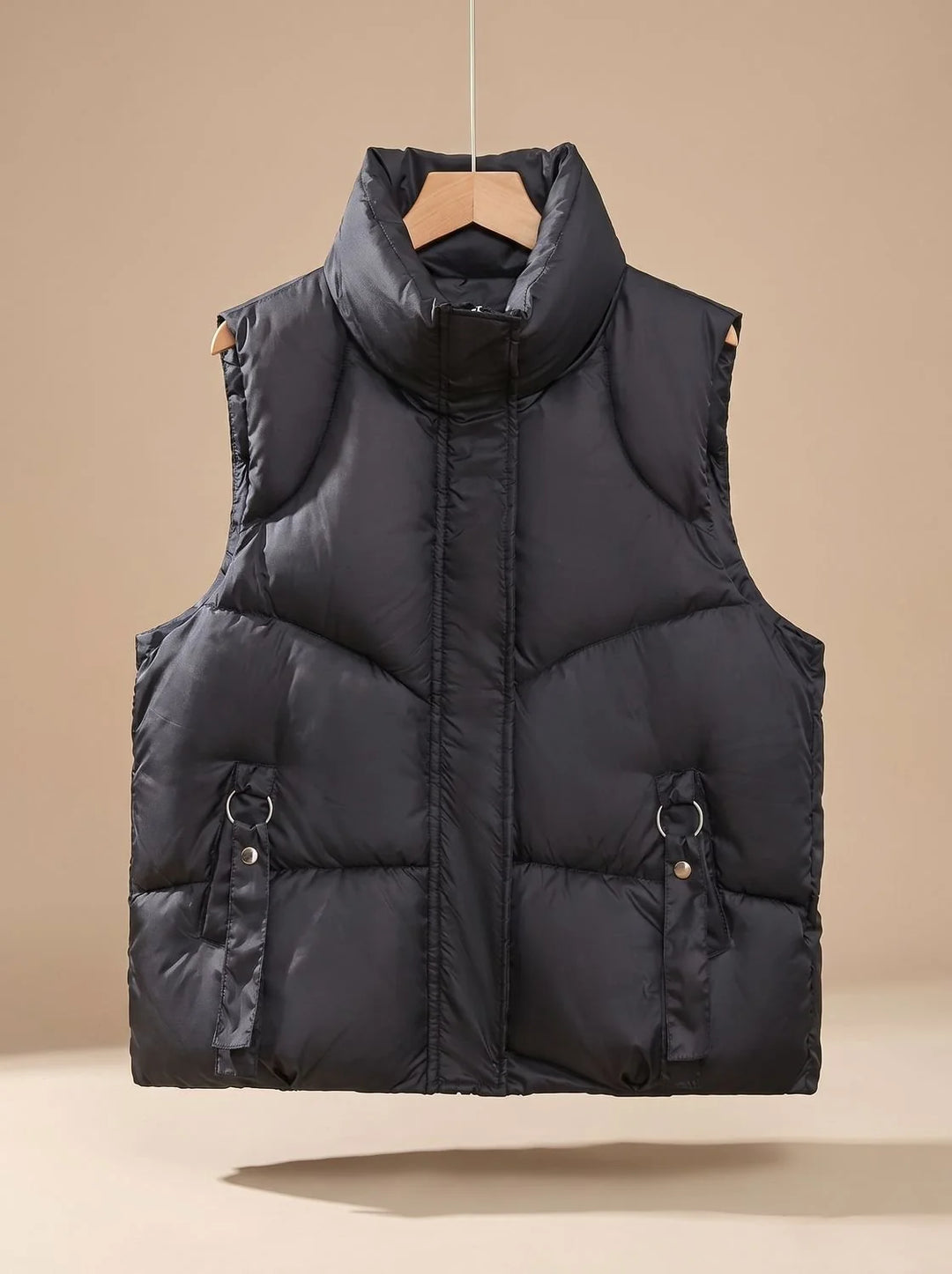 Nora | Damen Steppweste Bodywarmer mit hohem Stehkragen und Zierriemen 1