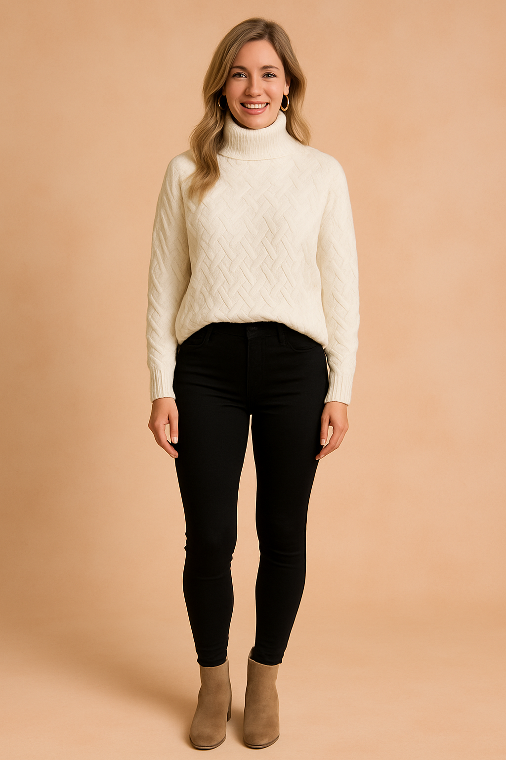 Orla | Turtleneck Sweater with Knit Pattern 0