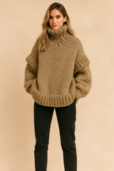 Oversize Chunky Knit Pullover | Warm Turtleneck Sweater 0
