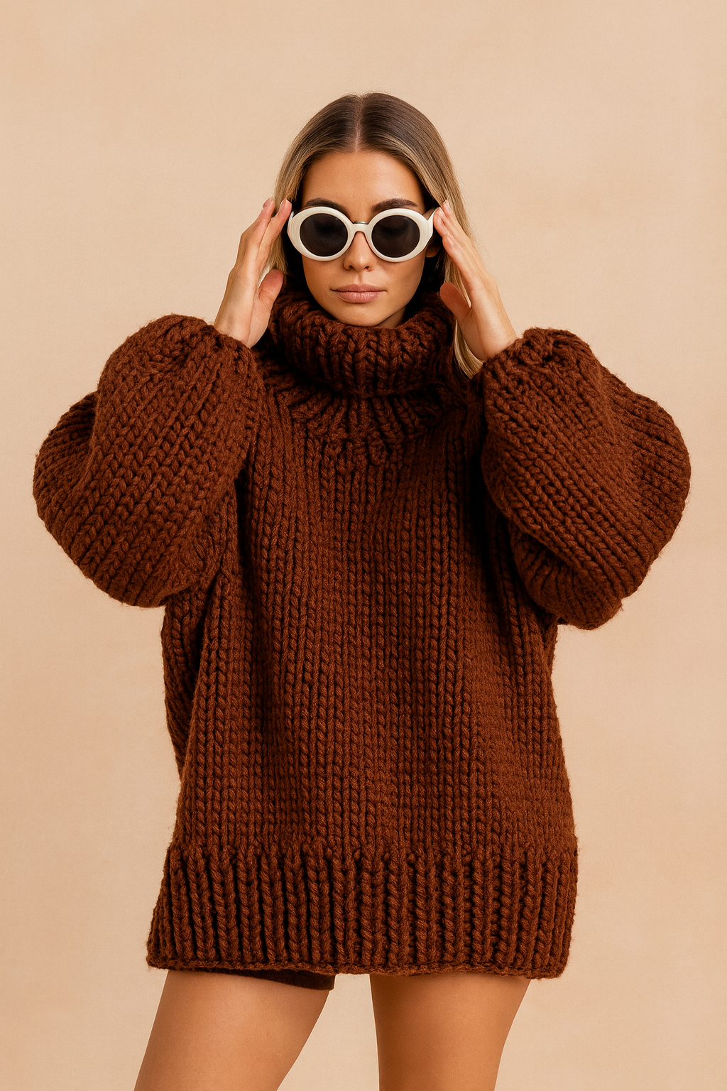 Oversize Chunky Knit Pullover | Warm Turtleneck Sweater 6
