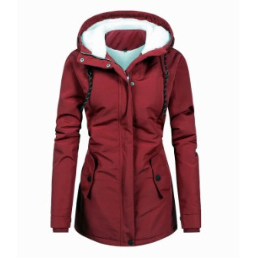 Frieda | Women's Fleece-Lined Waterproof Hooded Jacket with Zipper
