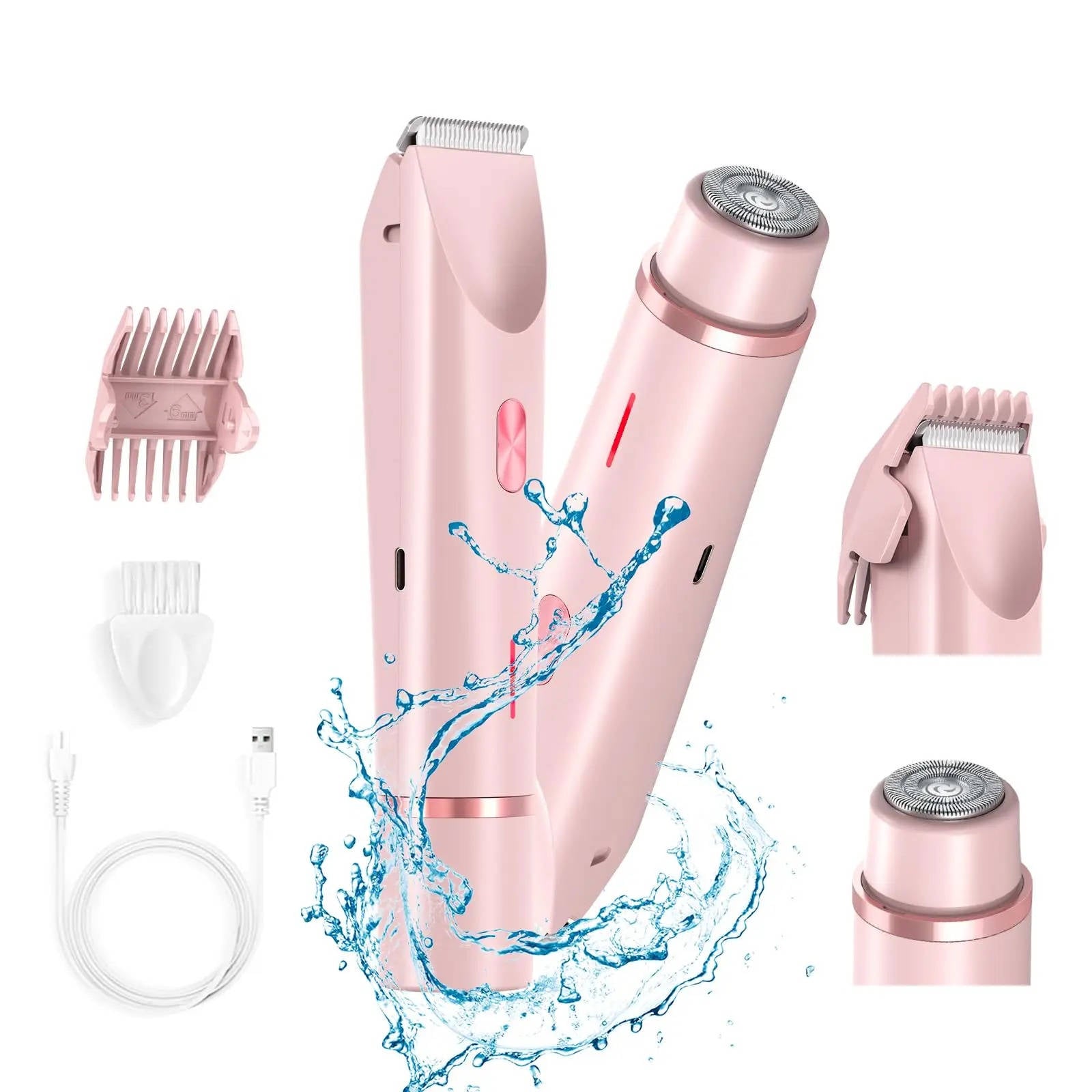 Painless Pubic Hair Trimmer with Dual Heads, Waterproof Design, and Whisper Quiet Operation for Smooth Skin 0