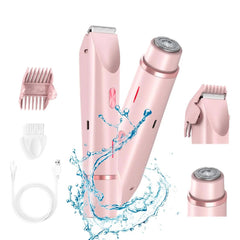 Painless Pubic Hair Trimmer with Dual Heads, Waterproof Design, and Whisper Quiet Operation for Smooth Skin 0