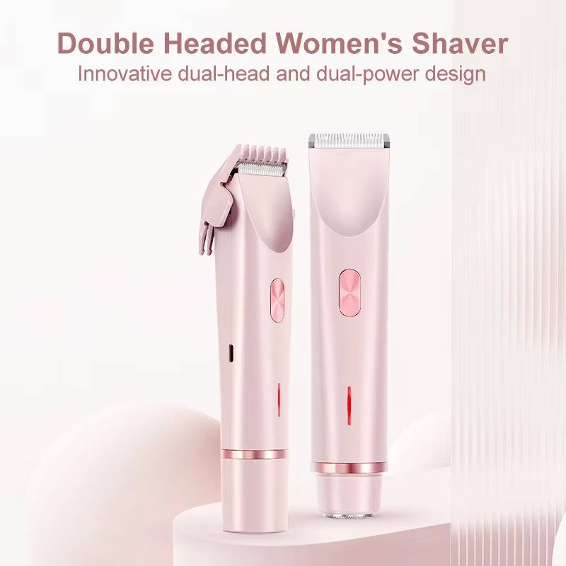 Painless Pubic Hair Trimmer with Dual Heads, Waterproof Design, and Whisper Quiet Operation for Smooth Skin 1