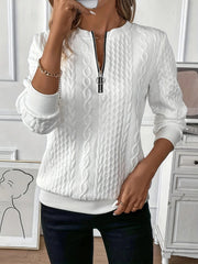 Womens Quilted Zip-Up Sweater, Chic and Comfortable 2