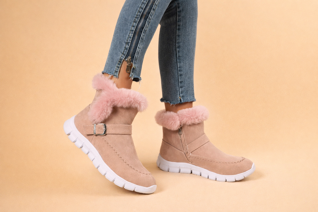 Bottes mi-mollet en velours pour femmes – Confort douillet et élégant