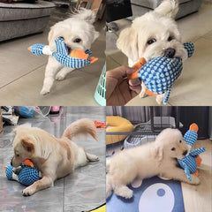 Plush dog chew toy with squeaking sound 1