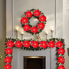 Poinsettia Glow | LED Star Garland Lights for Christmas Decor 3