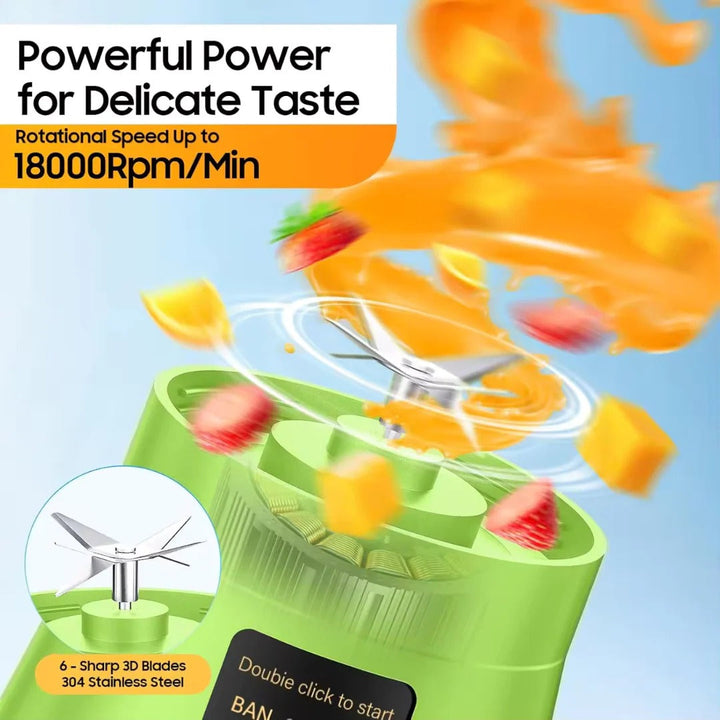 Portable Mini Electric Juicer Blender with One-Touch Operation, Rechargeable, Easy to Clean, Compact for Travel, 12 oz Capacity 1