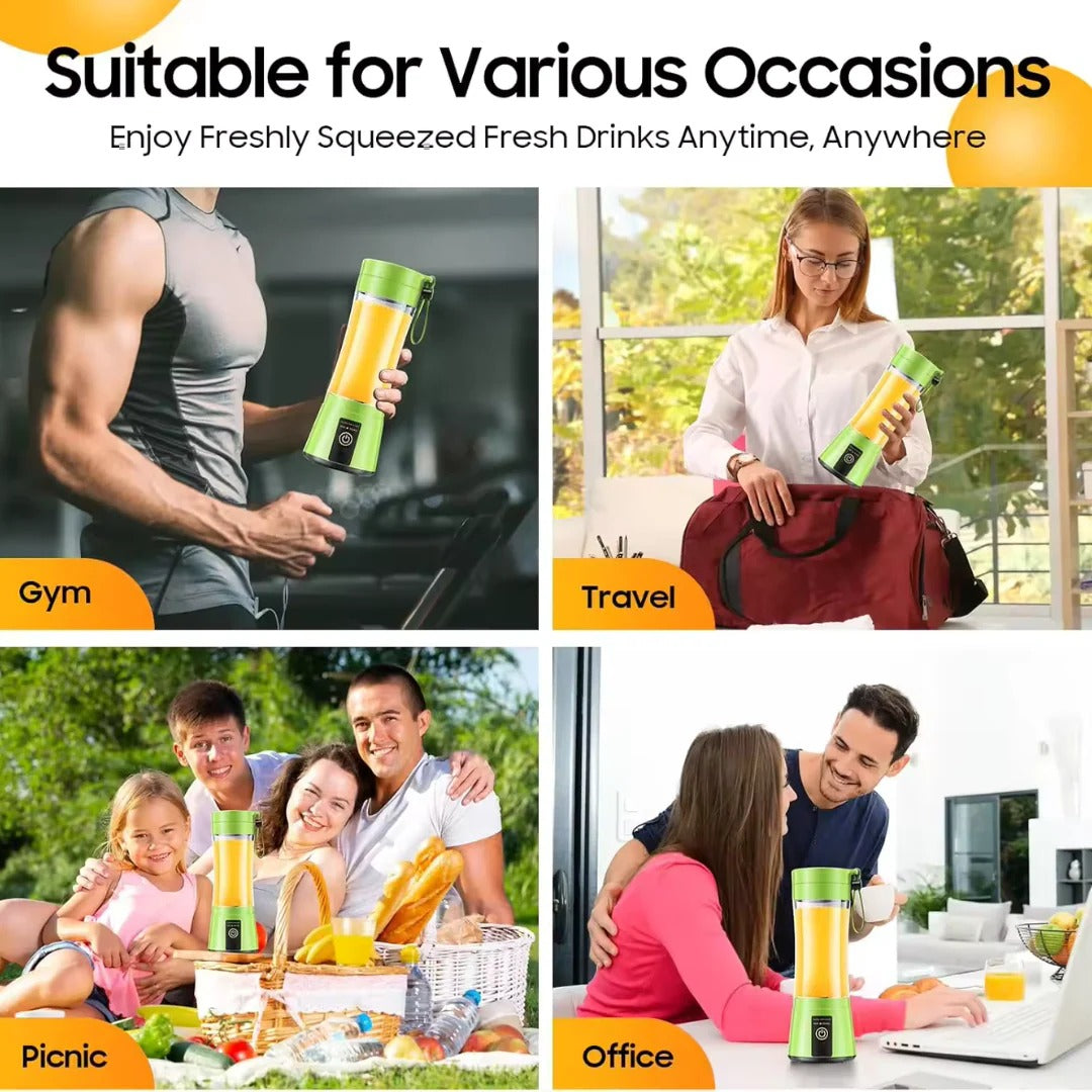 Portable Mini Electric Juicer Blender with One-Touch Operation, Rechargeable, Easy to Clean, Compact for Travel, 12 oz Capacity 4