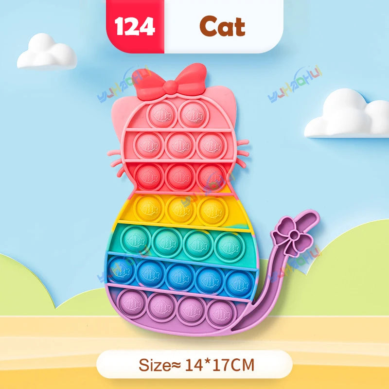 Rainbow Pop Fidget Toy – Silicone Sensory Toy for Stress Relief, Focus, and Play for Kids and Adults 0