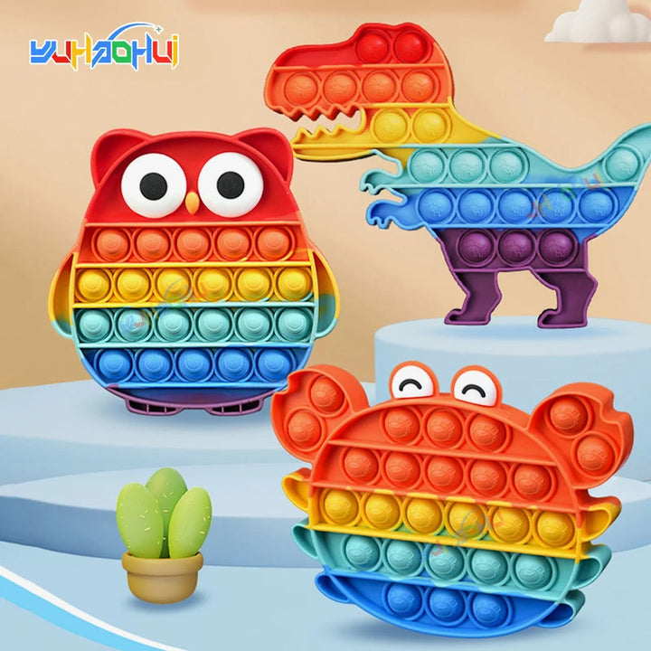 Rainbow Pop Fidget Toy – Silicone Sensory Toy for Stress Relief, Focus, and Play for Kids and Adults 1