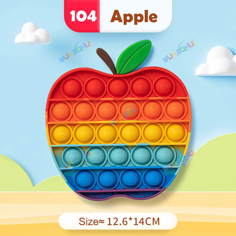 Rainbow Pop Fidget Toy – Silicone Sensory Toy for Stress Relief, Focus, and Play for Kids and Adults 16