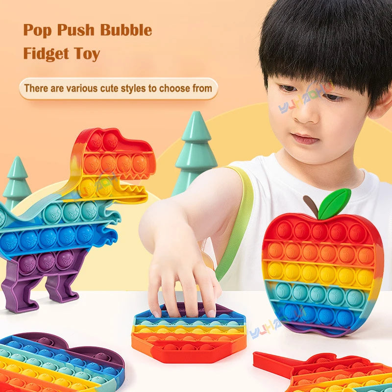 Rainbow Pop Fidget Toy – Silicone Sensory Toy for Stress Relief, Focus, and Play for Kids and Adults 2