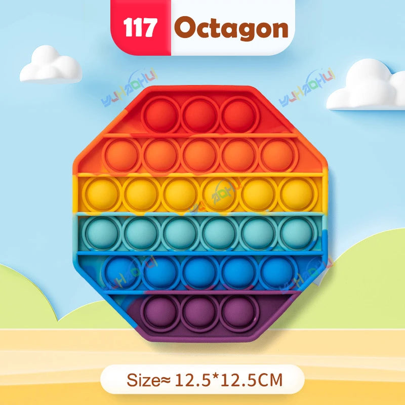 Rainbow Pop Fidget Toy – Silicone Sensory Toy for Stress Relief, Focus, and Play for Kids and Adults 23